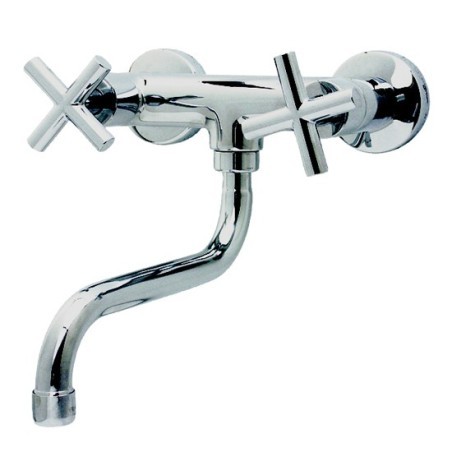 ROAMING  gruppo lavello a parete bocca a S ø 20 finitura cromo