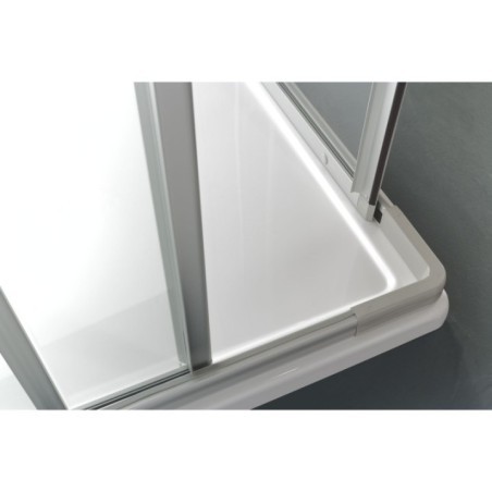 ADRIA Box doccia Angolare scorrevole finitura bianco 80 cm trasparente (misura 70/80-70/80 h.185)