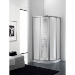 CORIAM Box doccia Circolare scorrevole finitura argento satinato 80 cm trasparente (misura 78/80-78/80 h.185 raggio 55)