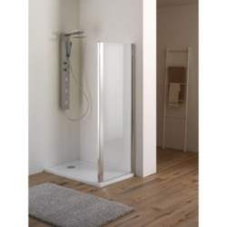 BLADY DOOR Porta a battente finitura cromo 70 cm trasparente (misura 66/71 h.185)