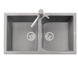 CORAX 86.20 Lavello cucina a due vasche finitura ultrametal 41 alluminio