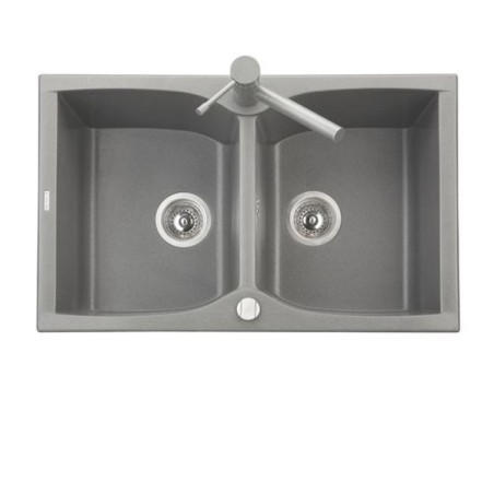 CORAX 79.20 Lavello cucina a due vasche finitura ultrametal 41 alluminio