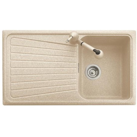 SPAZIO 86.10 Lavello cucina ad una vasca più scolapiatti finitura ultrametal 41 alluminio