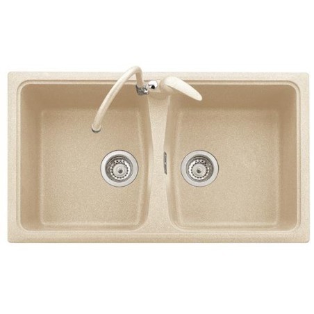 SPAZIO 86.20 Lavello cucina a due vasche finitura ultrametal 41 alluminio