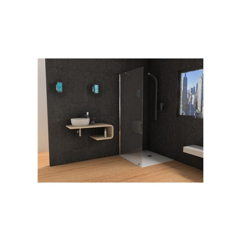 PANORAMA Parete doccia fissa per Box Doccia cm 80 finitura argento satinato (misura 78/80 h.200)