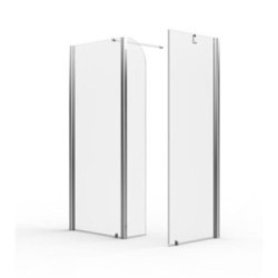PANORAMA 2 Pareti doccia fissa per Box Doccia cm90x200h-cm90/30x200h finitura argento satinato (88/90-88/90+30 h.200)