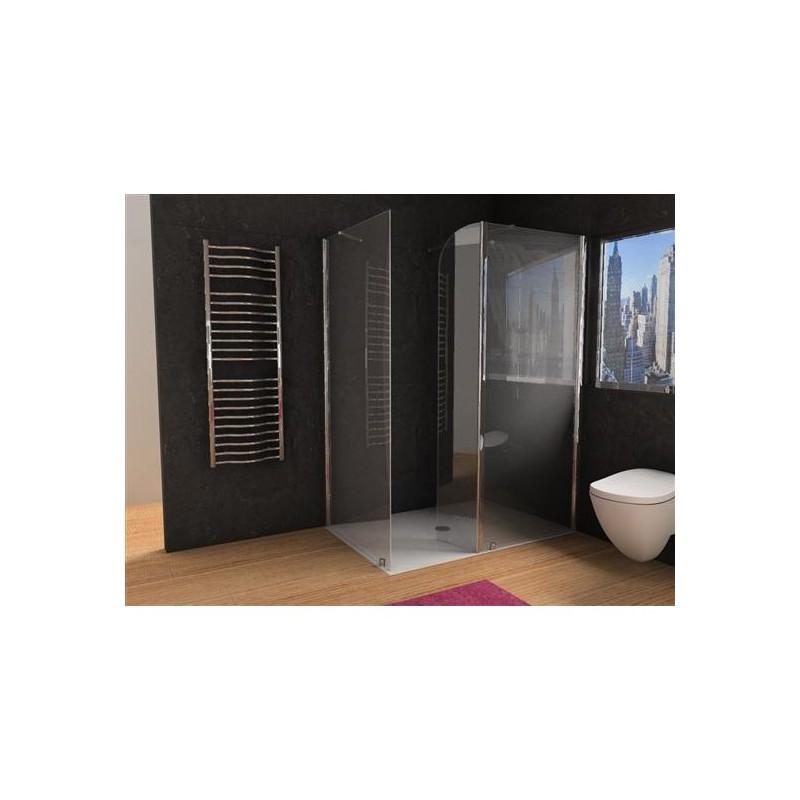 PANORAMA 2 Pareti doccia fissa per Box Doccia cm60x200h-cm90/30x200h finitura argento satinato (58/60-88/90+30 h.200)