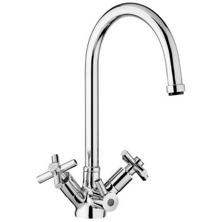 IDEALAQUA miscelatore lavello cucina a 3 vie separate finitura cromo