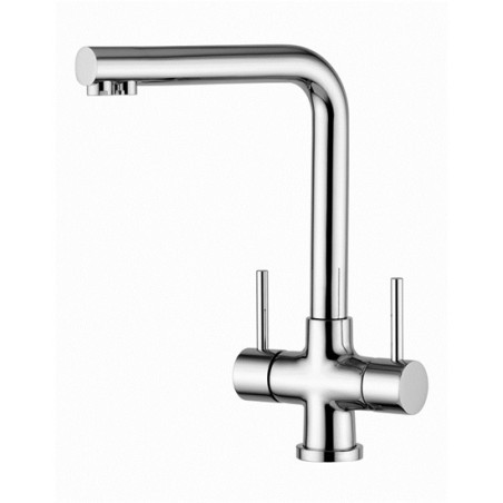 IDEALAQUA miscelatore cucina a 3 vie separate finitura cromo