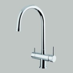 IDEALAQUA miscelatore cucina a 3 vie separate finitura nickel spazzolato
