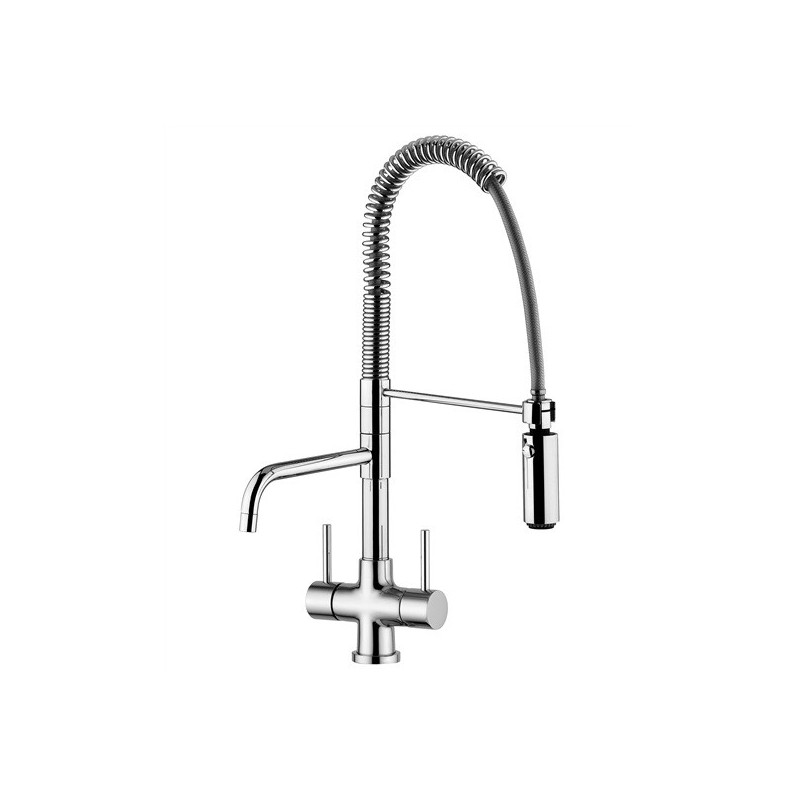 IDEALAQUA miscelatore lavello da cucina con mollettone a 3 vie