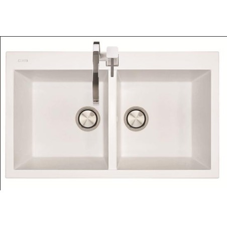 ELEGANCE 86.20 Lavello cucina a due vasche finitura micro ultragranit 70 black matt