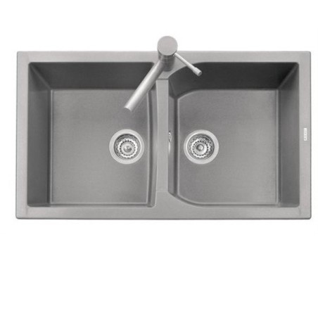 CORAX 86.20 Lavello cucina a due vasche finitura micro ultragranit 58 bianco latte