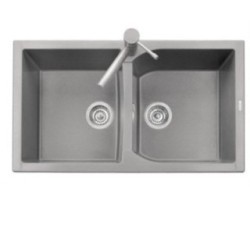 CORAX 86.20 Lavello cucina a due vasche finitura micro ultragranit 95 nero ebony