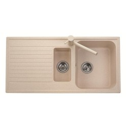 ATLANTIC 99.15 Lavello cucina a due vasche più scolapiatti finitura micro ultragranit 70 black matt