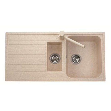 ATLANTIC 99.15 Lavello cucina a due vasche più scolapiatti finitura micro ultragranit 70 black matt