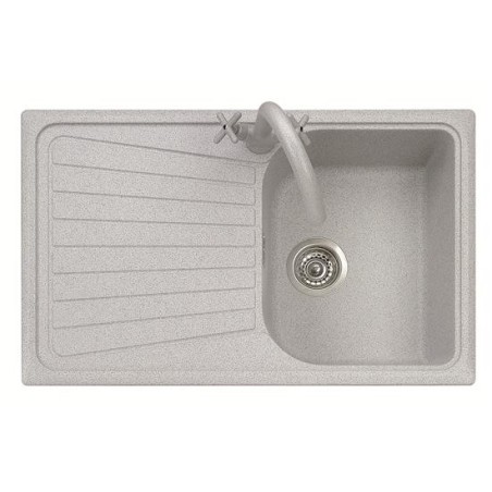 SPAZIO 79.10 Lavello cucina ad una vasca più scolapiatti finitura micro ultragranit 56 jasmine