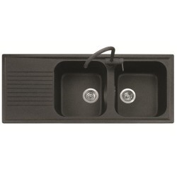 ATLANTIC 116.20 Lavello cucina a due vasche più scolapiatti finitura micro ultragranit 56 jasmine