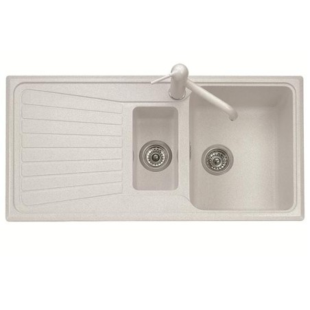 SPAZIO 99.15 Lavello cucina a due vasche più scolapiatti finitura micro ultragranit 70 black matt