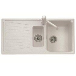 SPAZIO 99.15 Lavello cucina a due vasche più scolapiatti finitura micro ultragranit 95 nero ebony