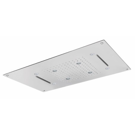 Soffione cromoterapia da incasso in acciaio inox 3 getti 4 led 700x400