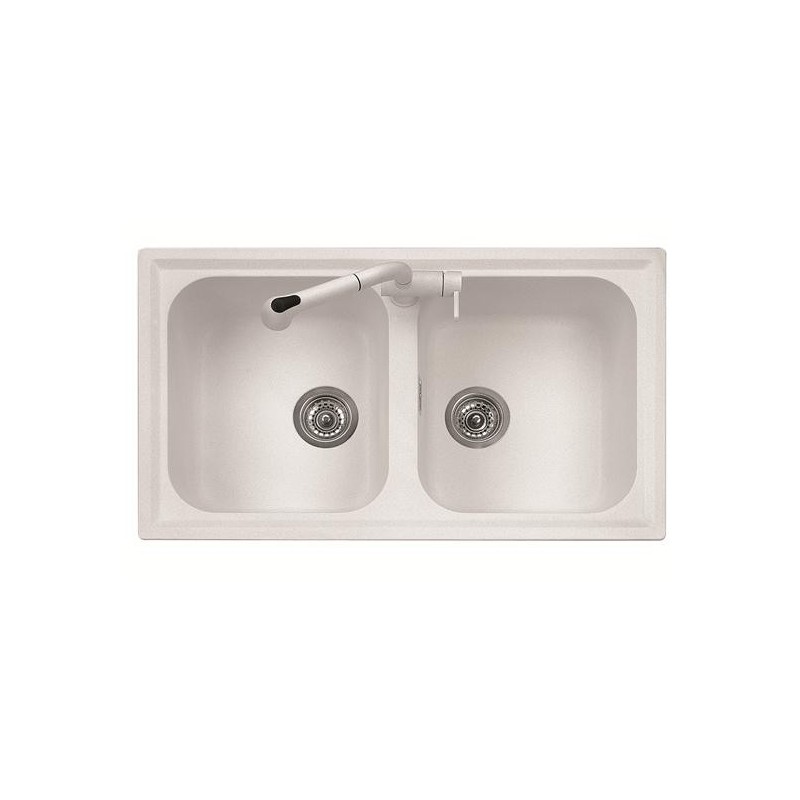 ATLANTIC 86.20 Lavello cucina a due vasche finitura micro ultragranit 94 avena