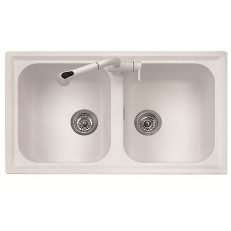 ATLANTIC 86.20 Lavello cucina a due vasche finitura ultrametal 44 nero