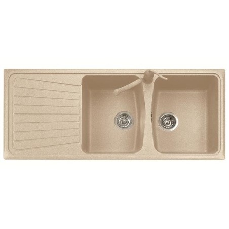 SPAZIO 116.20 Lavello cucina a due vasche più scolapiatti finitura micro ultragranit 56 jasmine