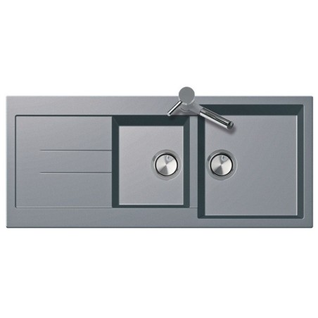 ELEGANCE 116.20 Lavello cucina a due vasche più scolapiatti finitura micro ultragranit 98 bianco