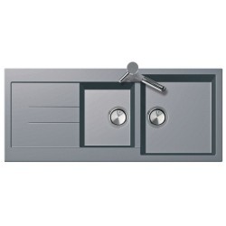 ELEGANCE 116.20 Lavello cucina a due vasche più scolapiatti finitura micro ultragranit 72 tartufo