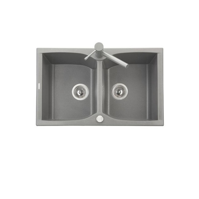 CORAX 79.20 Lavello cucina a due vasche finitura micro ultragranit 90 bianco opale