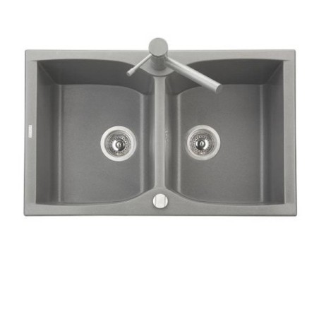 CORAX 79.20 Lavello cucina a due vasche finitura micro ultragranit 90 bianco opale