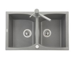 CORAX 79.20 Lavello cucina a due vasche finitura micro ultragranit 94 avena