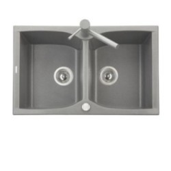 CORAX 79.20 Lavello cucina a due vasche finitura ultrametal 44 nero