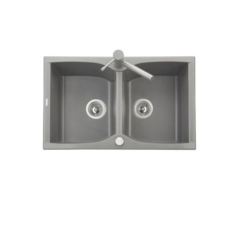 CORAX 79.20 Lavello cucina a due vasche finitura ultrametal 44 nero