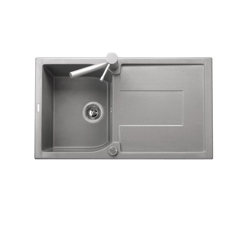 CORAX 86.10 Lavello cucina ad una vasca più scolapiatti finitura micro ultragranit 95 nero ebony