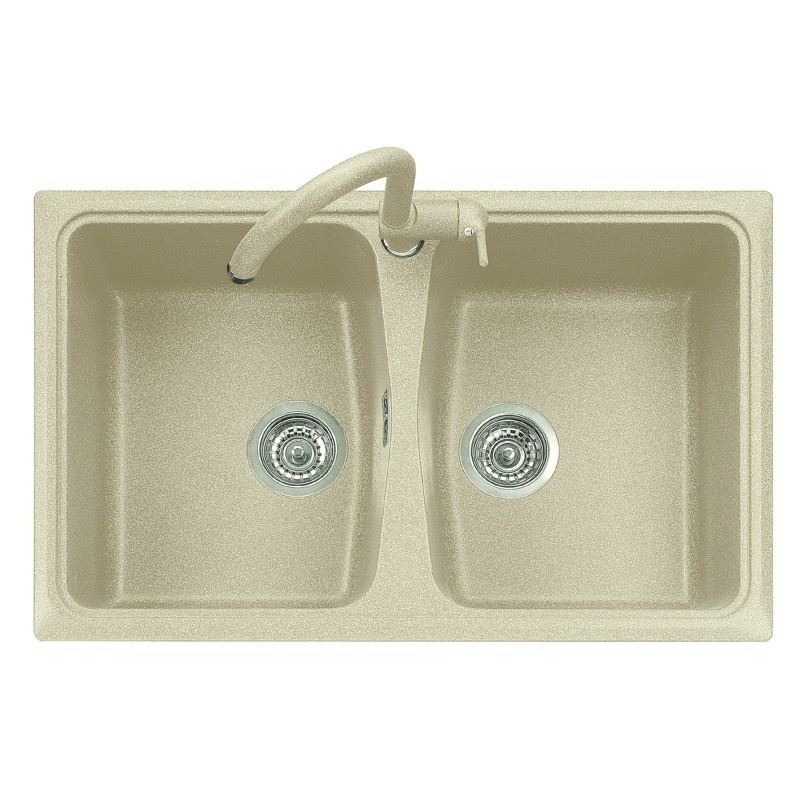 SPAZIO 79.20 Lavello cucina a due vasche finitura ultrametal 44 nero