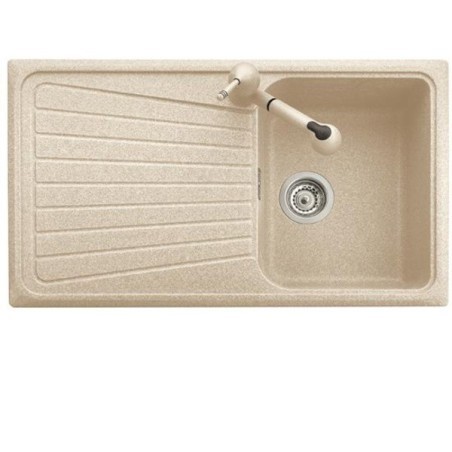 SPAZIO 86.10 Lavello cucina ad una vasca più scolapiatti finitura microultragranit 70 black matt