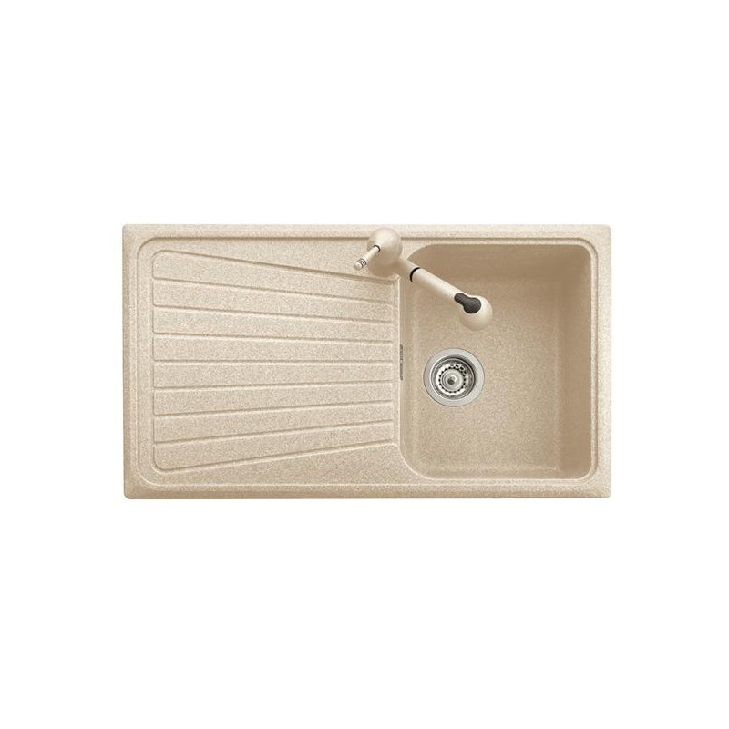 SPAZIO 86.10 Lavello cucina ad una vasca più scolapiatti finitura ultrametal 42 titanio