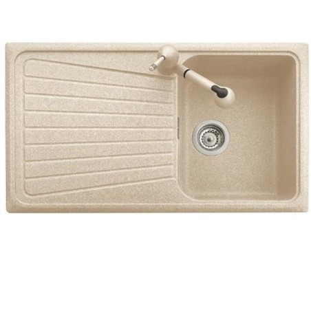 SPAZIO 86.10 Lavello cucina ad una vasca più scolapiatti finitura ultraquartz colori tradizionali 66 terra di francia