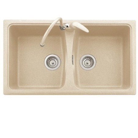 SPAZIO 86.20 Lavello cucina a due vasche finitura micro ultragranit 56 jasmine