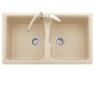 SPAZIO 86.20 Lavello cucina a due vasche finitura micro ultragranit 94 avena