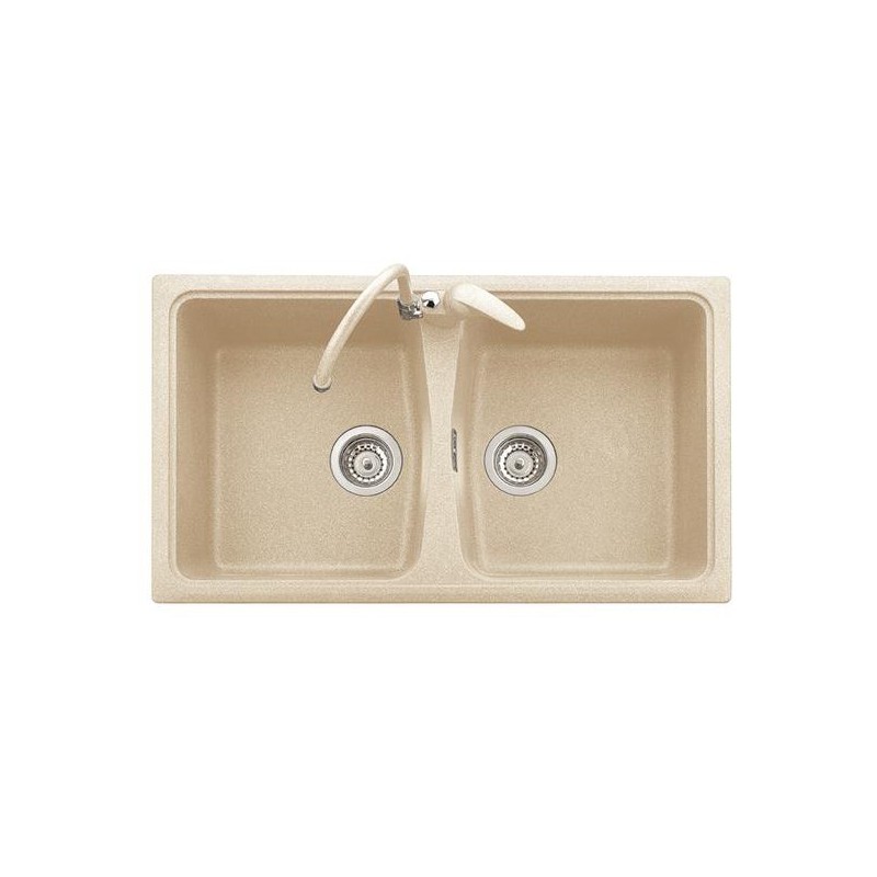 SPAZIO 86.20 Lavello cucina a due vasche finitura ultrametal 44 nero