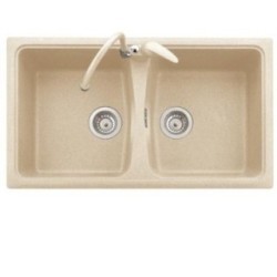 SPAZIO 86.20 Lavello cucina a due vasche finitura ultraquartz colori tradizionali 66 terra di francia