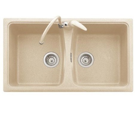 SPAZIO 86.20 Lavello cucina a due vasche finitura ultraquartz colori tradizionali 66 terra di francia