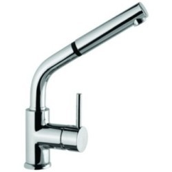 VENMIXEXT miscelatore monocomando con doccia estraibile finitura cromo/ultrametal 44 nero