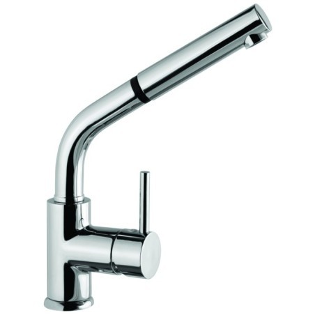 VENMIXEXT miscelatore monocomando con doccia estraibile finitura cromo/ultrametal 44 nero