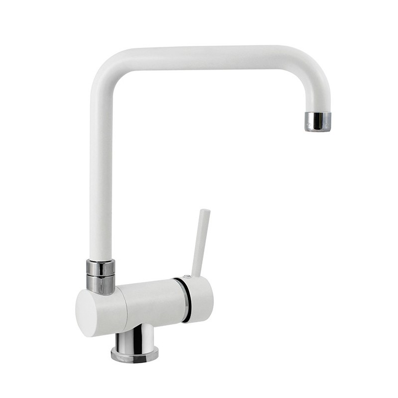 NOVOMIX miscelatore monocomando con canna abbattibile finitura microultragranit 90 bianco opale