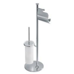 CLASSICA Piantana porta rotolo con coperchio e porta scopino