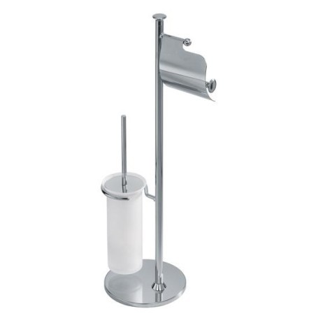 CLASSICA Piantana porta rotolo con coperchio e porta scopino